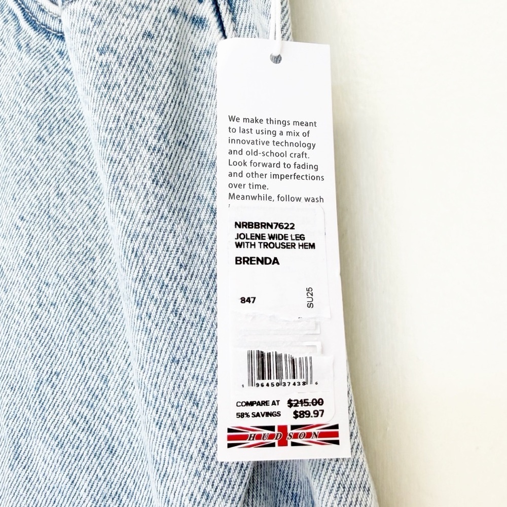 NWT HUDSON Jolene Wide Leg Jeans Brenda Size 28 - Picture 6 of 11